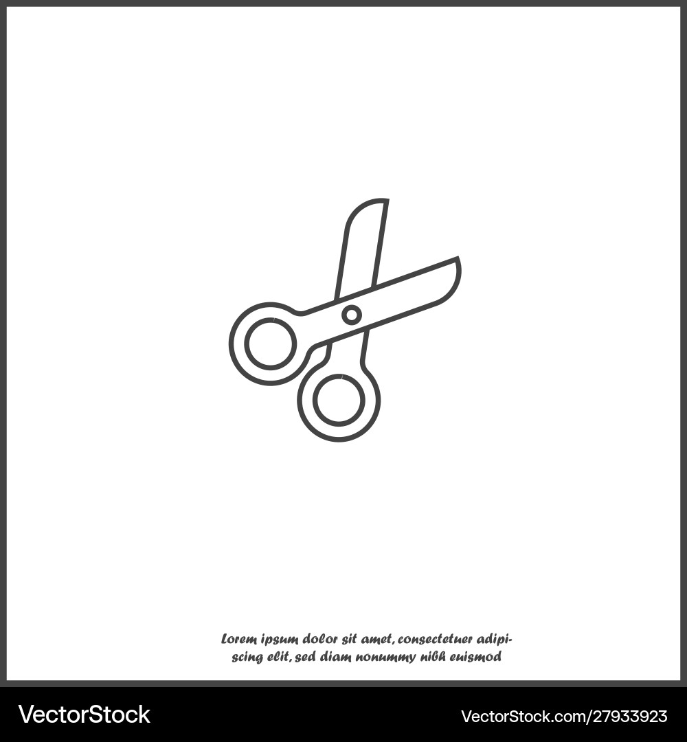 Scissors icon on white isolated background layers vector image