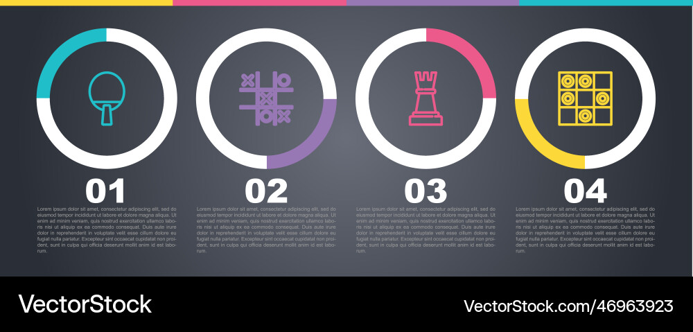 Set line racket tic tac toe game chess and board Set line racket tic tac toe game chess and board vector image