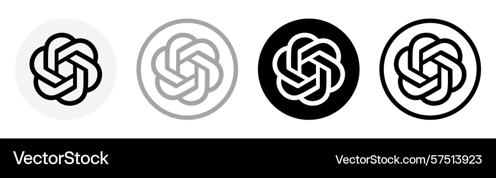 Set of round different open ai chatgpt mobile app vector image