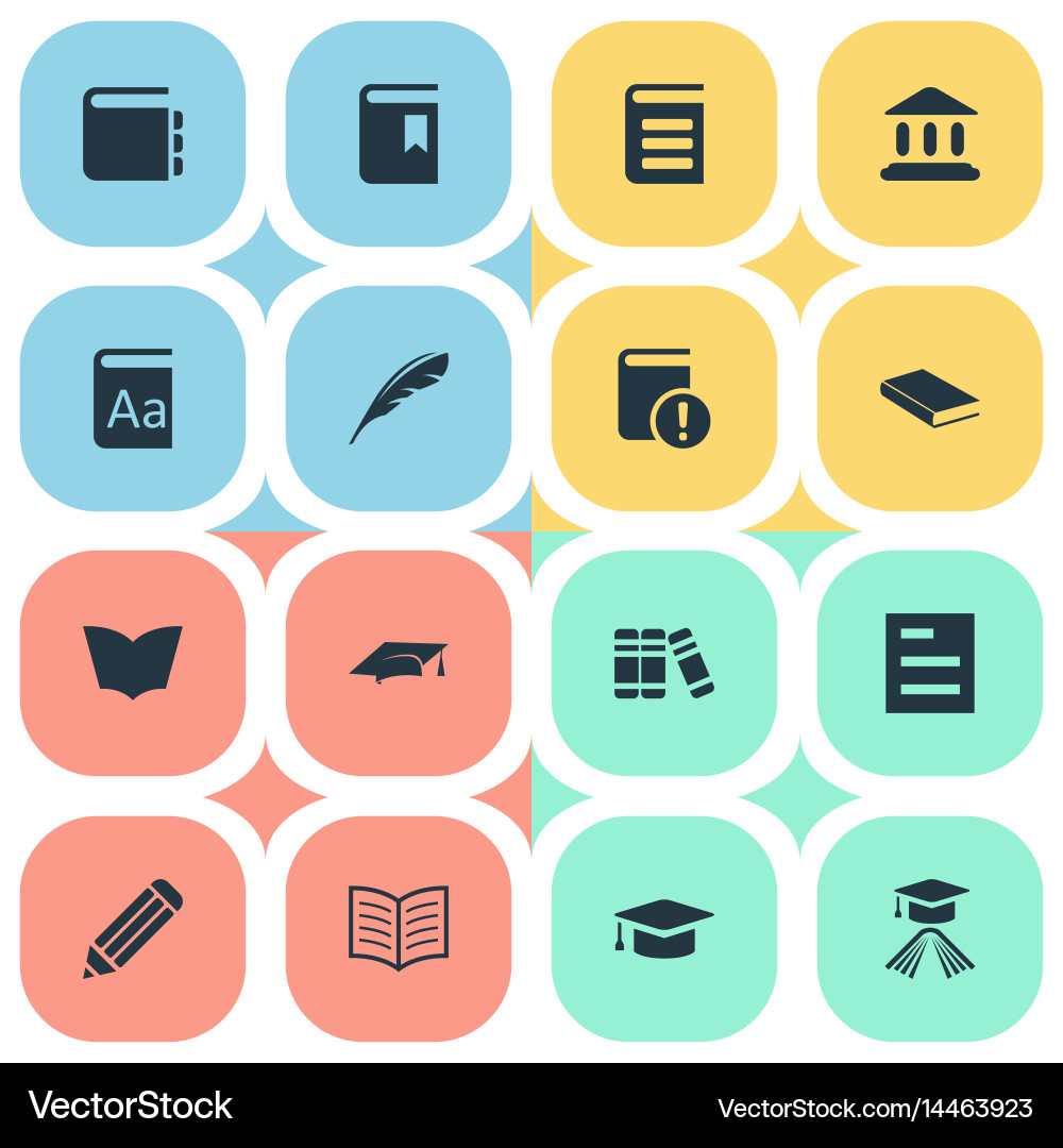 Set of simple knowledge icons vector image