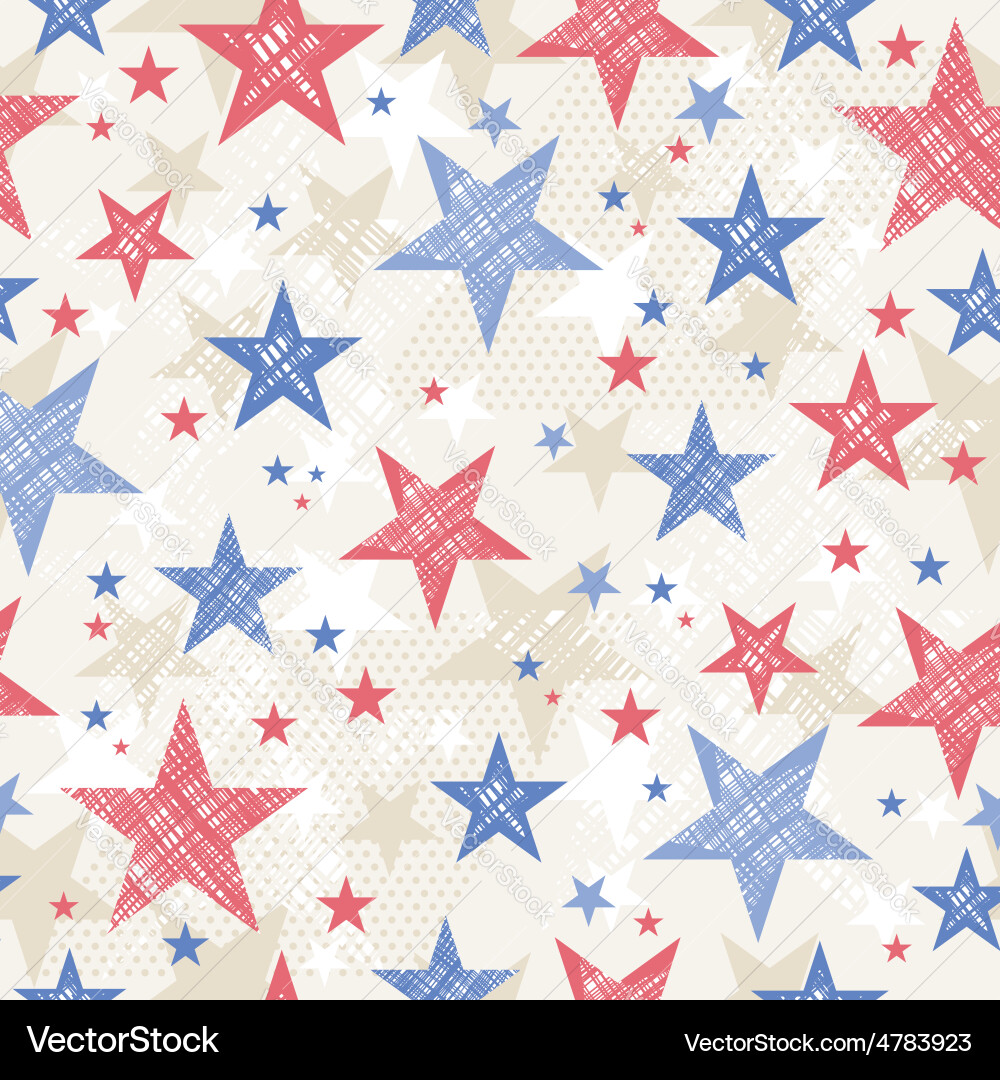 Stars and Stripes Seamless Pattern vector image