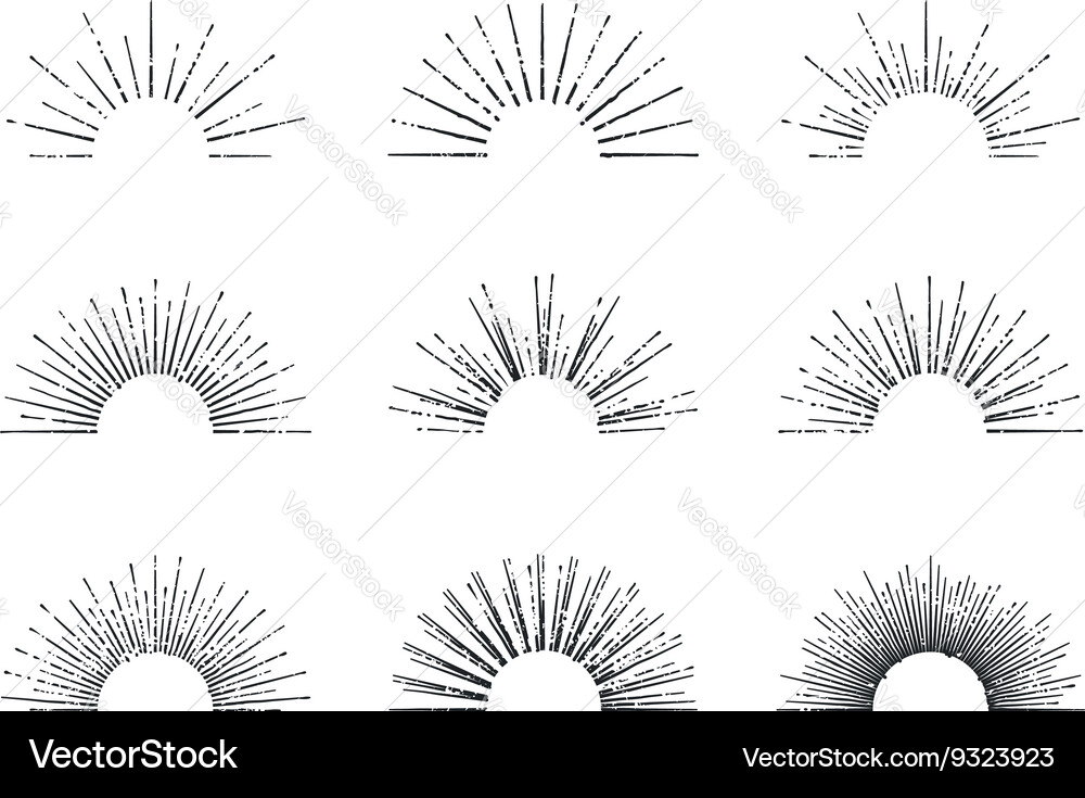 Sunburst set Royalty Free Vector Image - VectorStock