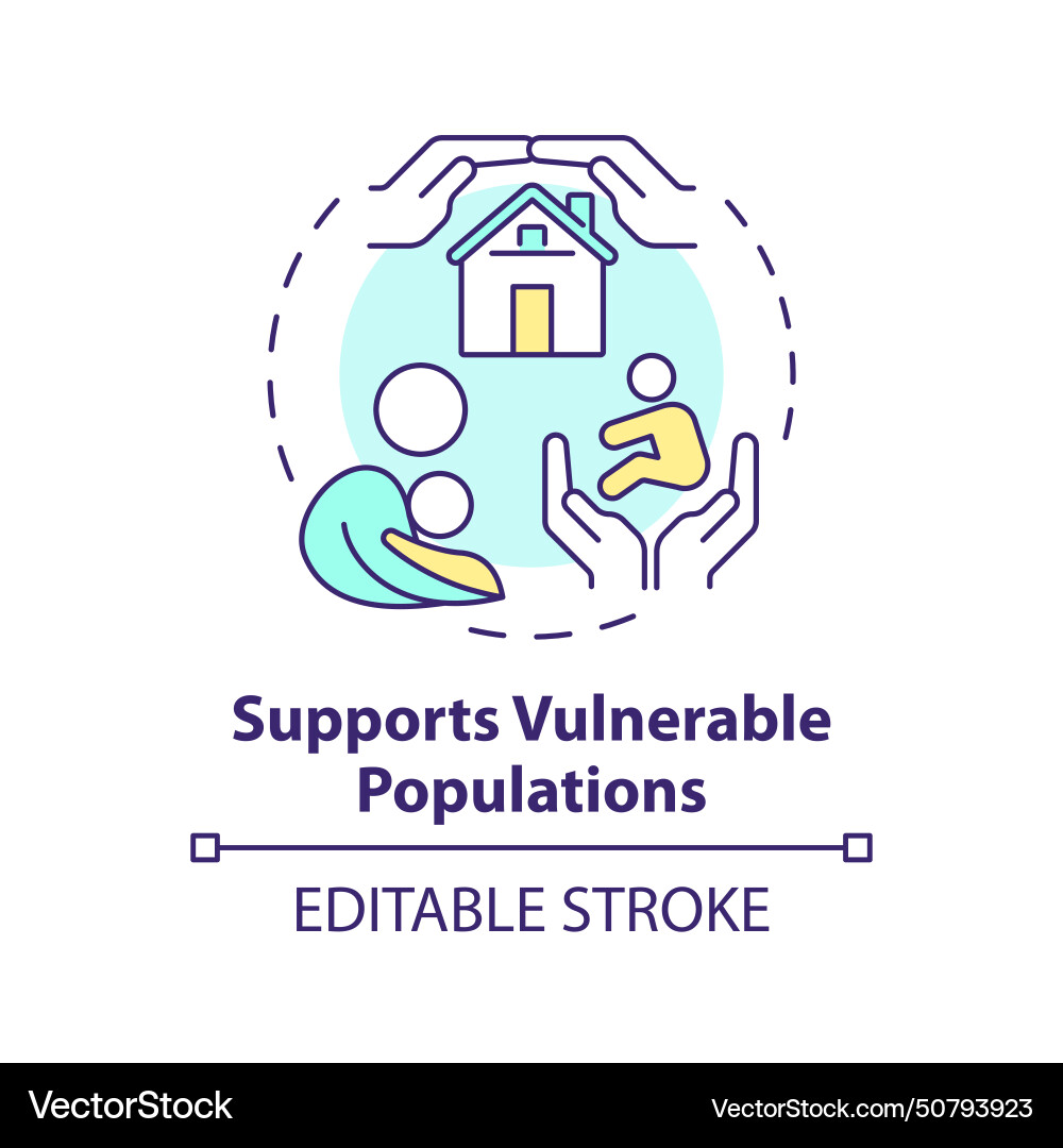 Support vulnerable populations multi color Support vulnerable populations multi color Vector Image