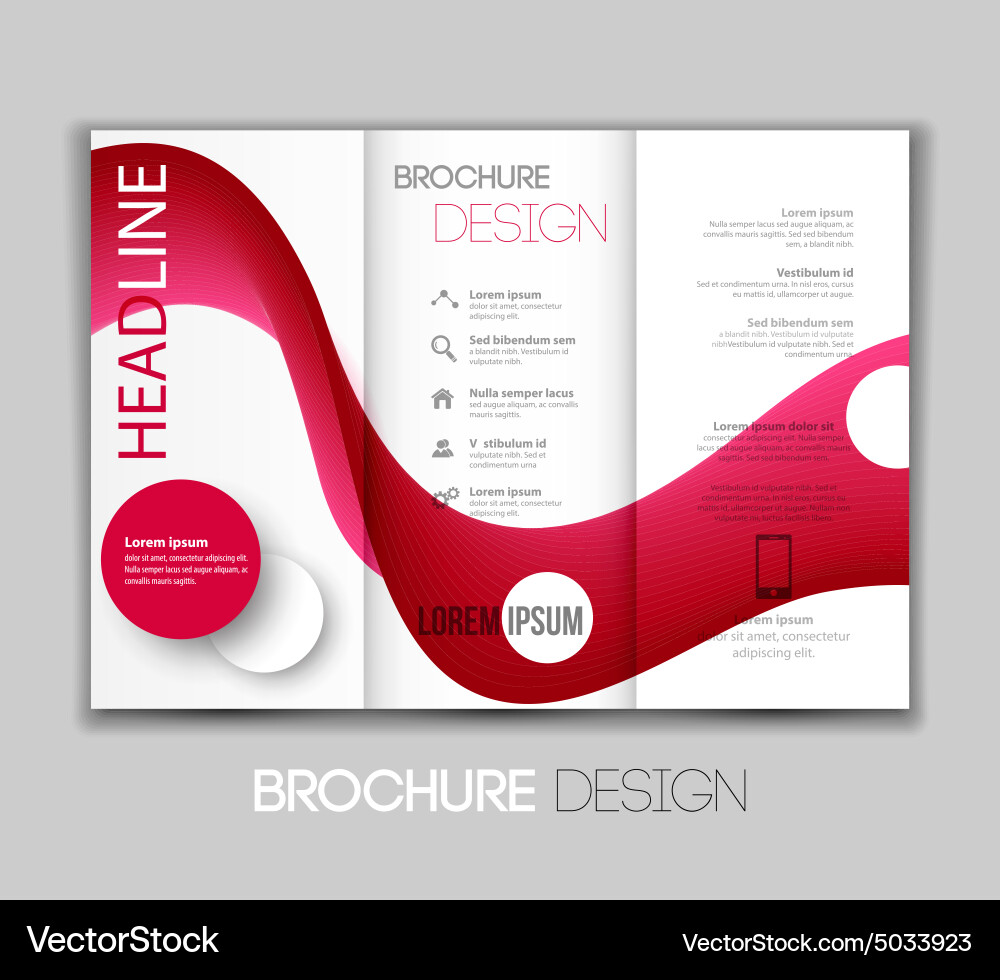 Template leaflet design with color lines vector image