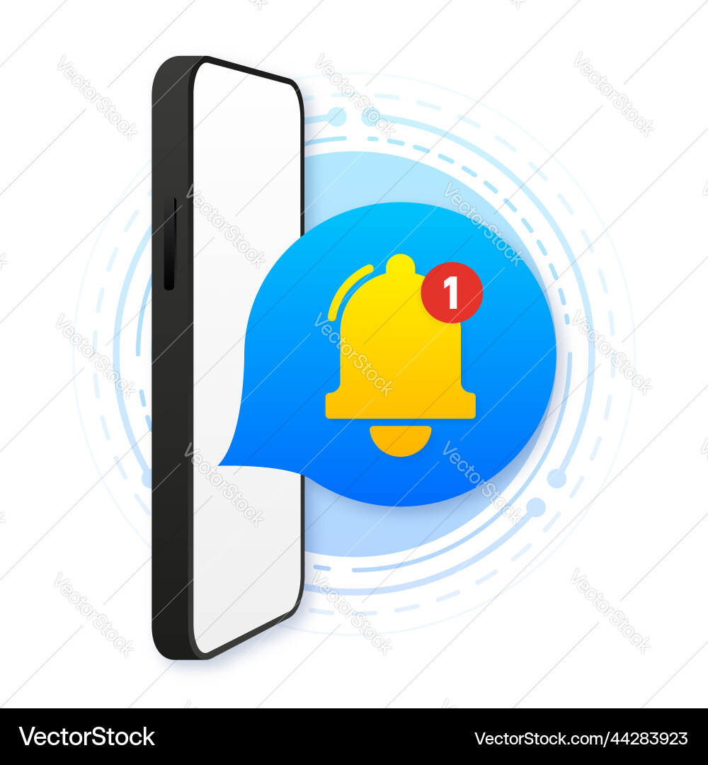 Unread notification new message on the smartphone Unread notification new message on the smartphone vector image