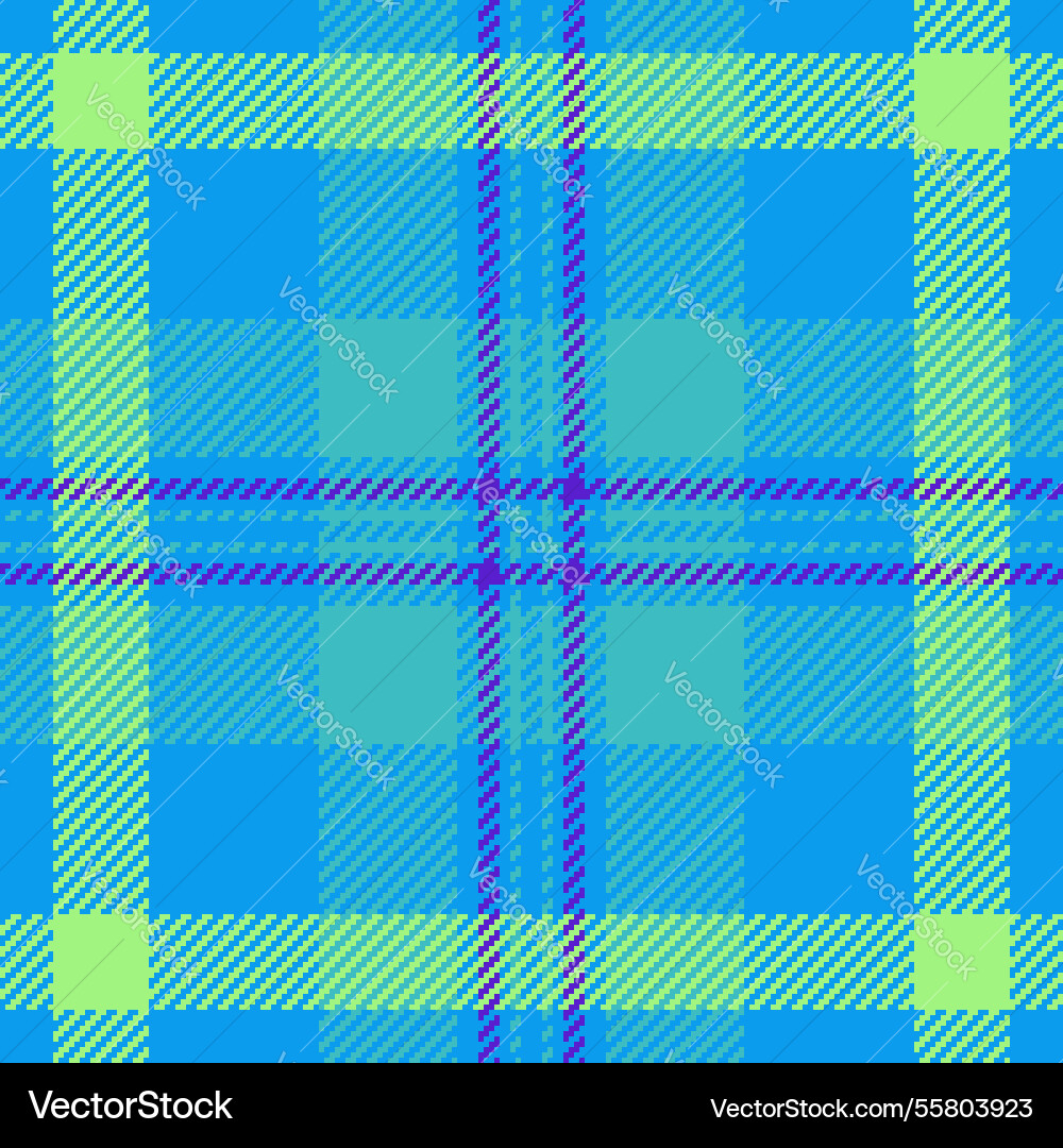 Vibrant teal lime and purple plaid pattern Vector Image