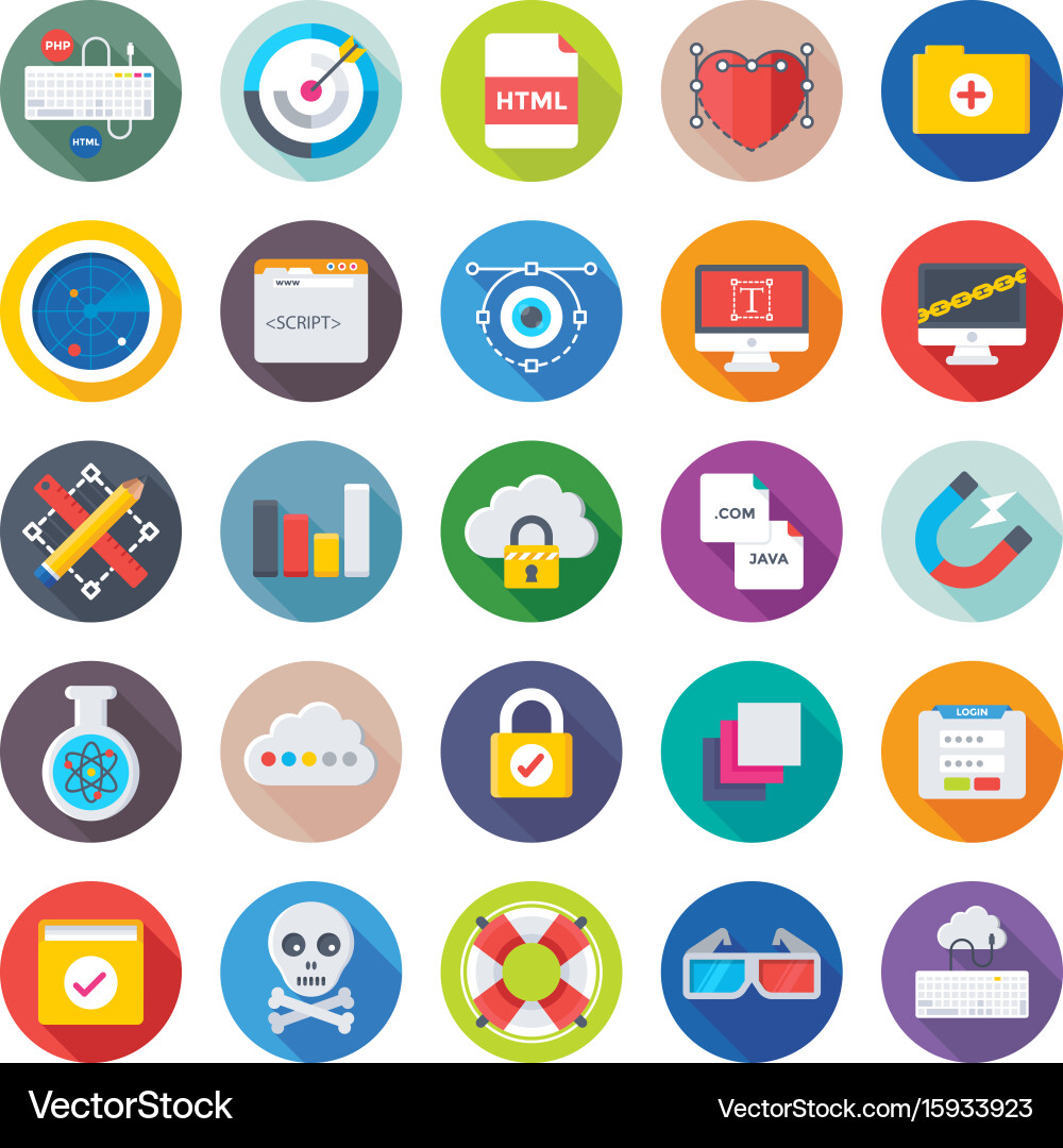 Web Development Icons - Collection vector image