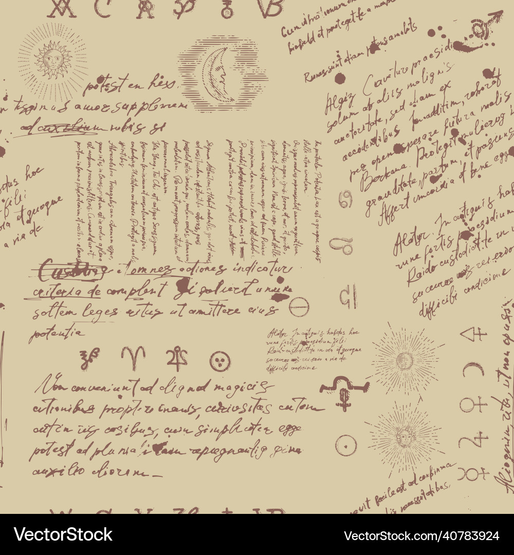 A pattern with an esoteric manuscript A pattern with an esoteric manuscript vector image
