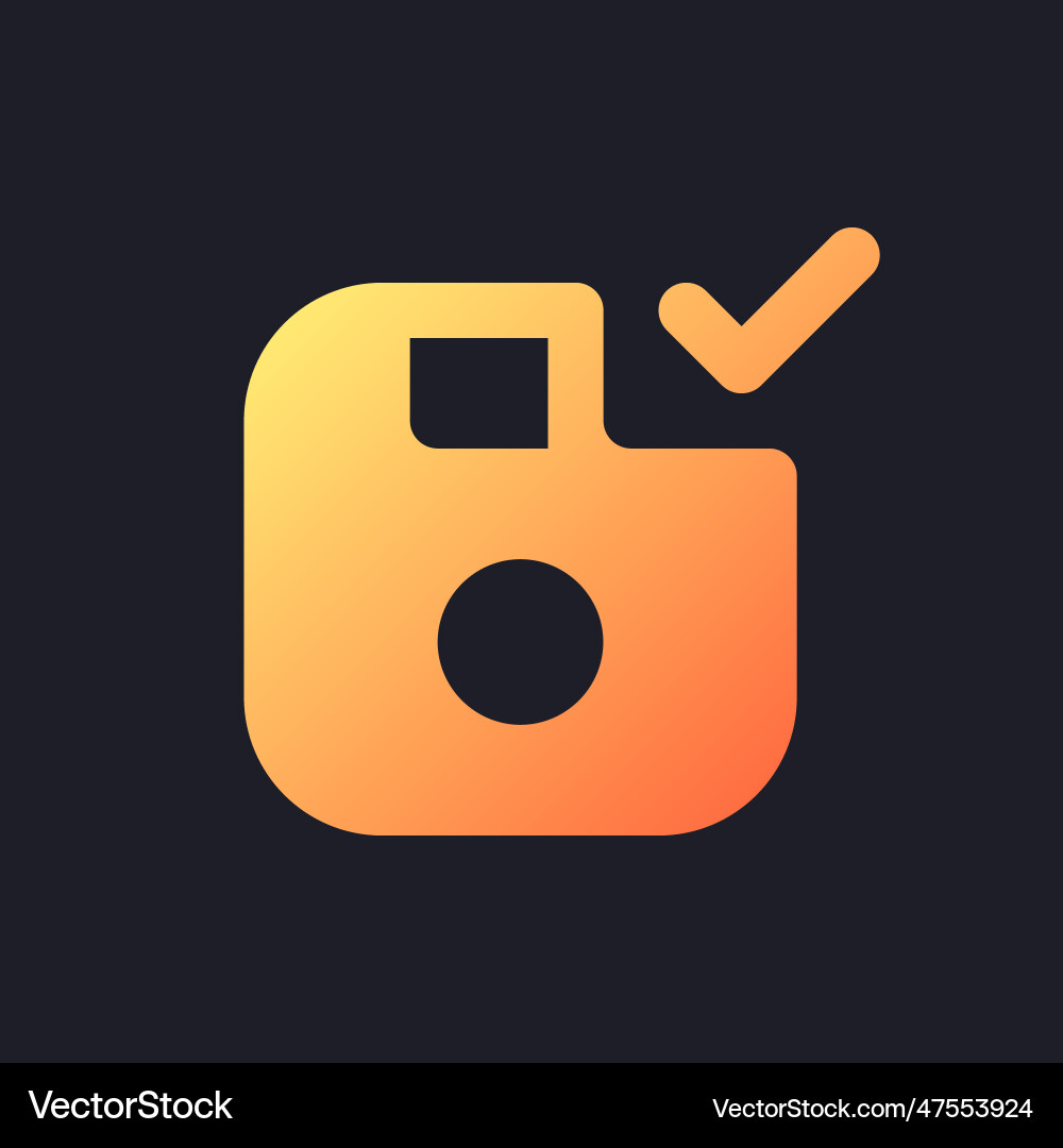 Apply saving orange solid gradient ui icon Apply saving orange solid gradient ui icon vector image