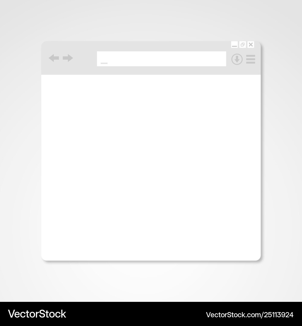 Browser window internet document mockup website Browser window internet document mockup website vector image