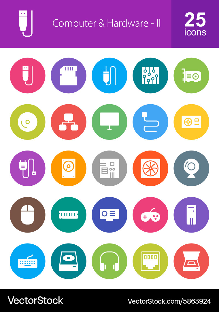 Computer and hardware Vector Image