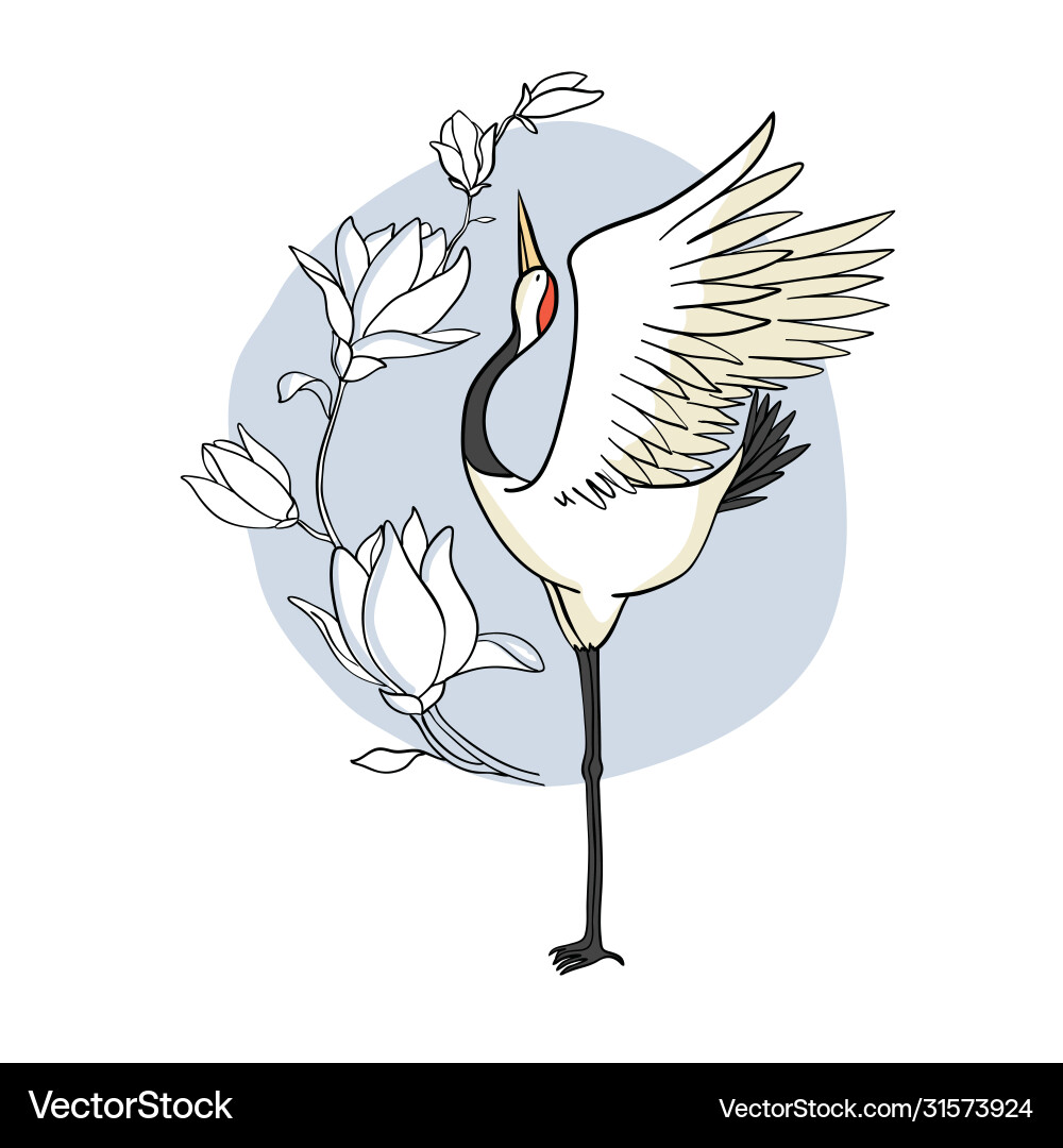 Crane a bird in flight design element Crane a bird in flight design element vector image