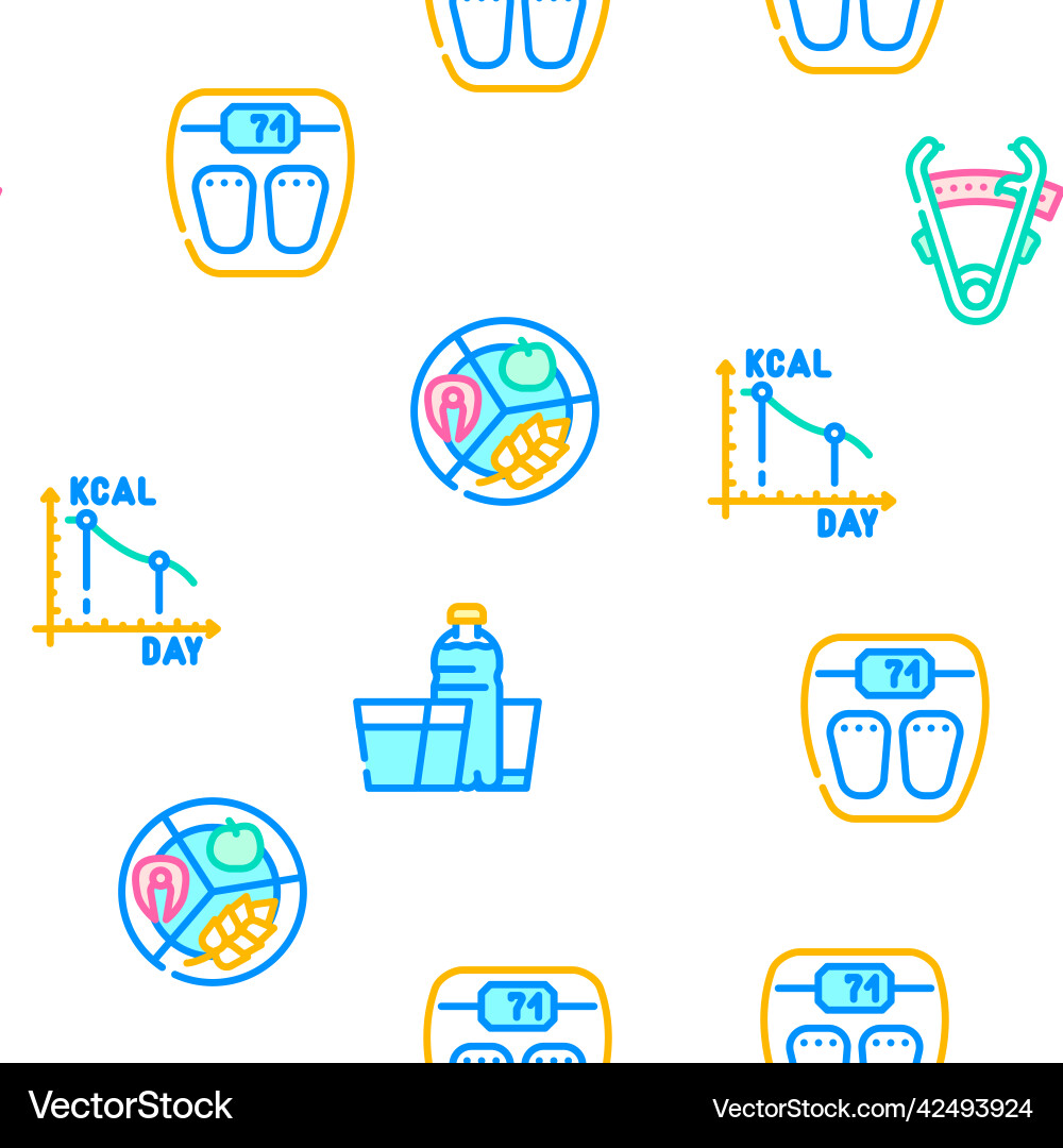 Diet products and tool seamless pattern Vector Image