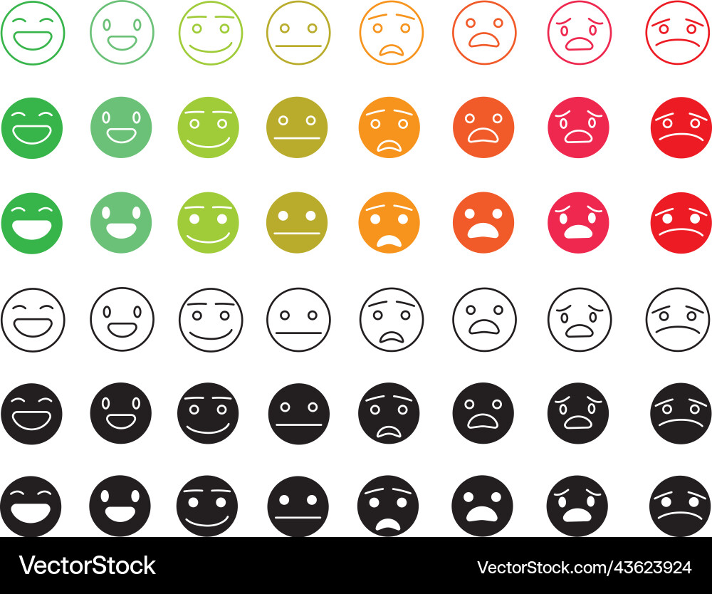 Emoticon emojis set emoji characters Emoticon emojis set emoji characters vector image