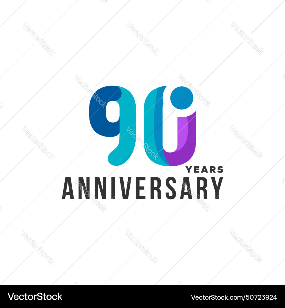 Gradient anniversary number design collection Vector Image