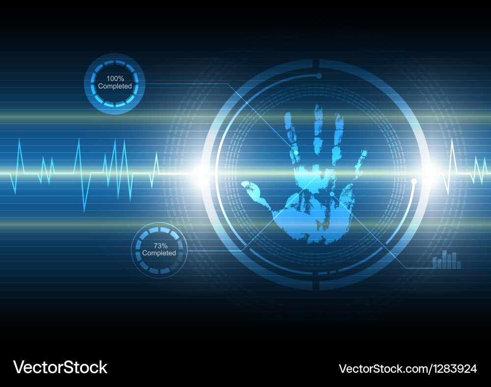 Handprint Technology Scan Background vector image
