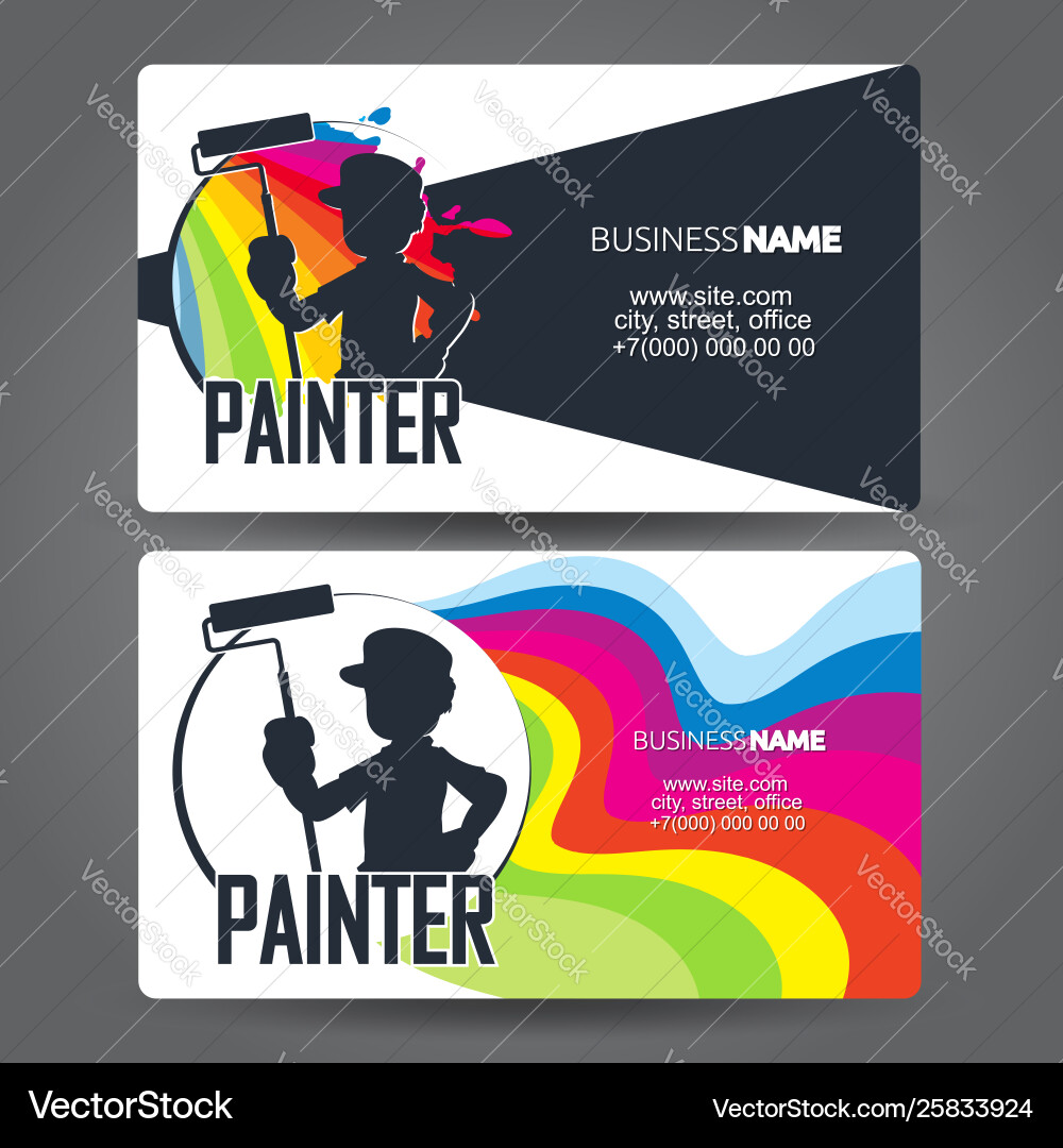 House Painter Business Card Vector Image