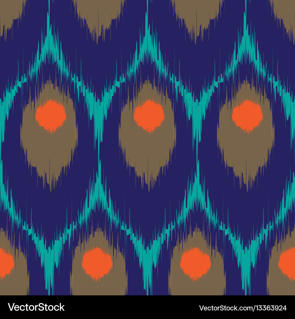 Ikat Pattern - Repeating Geometric vector image