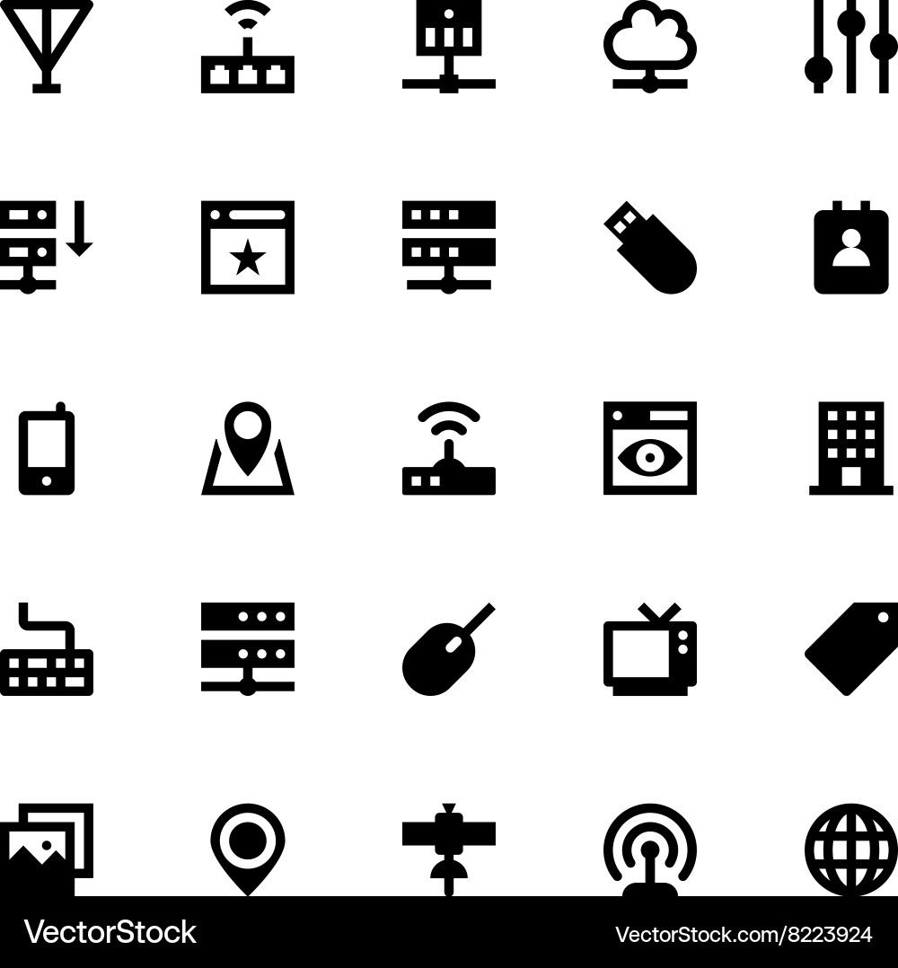 Internet networking and communication icons 2 vector image