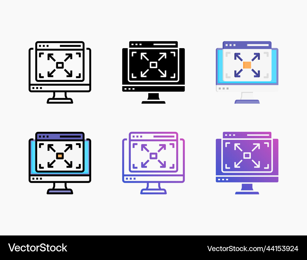 Responsive icon set with different styles Responsive icon set with different styles vector image