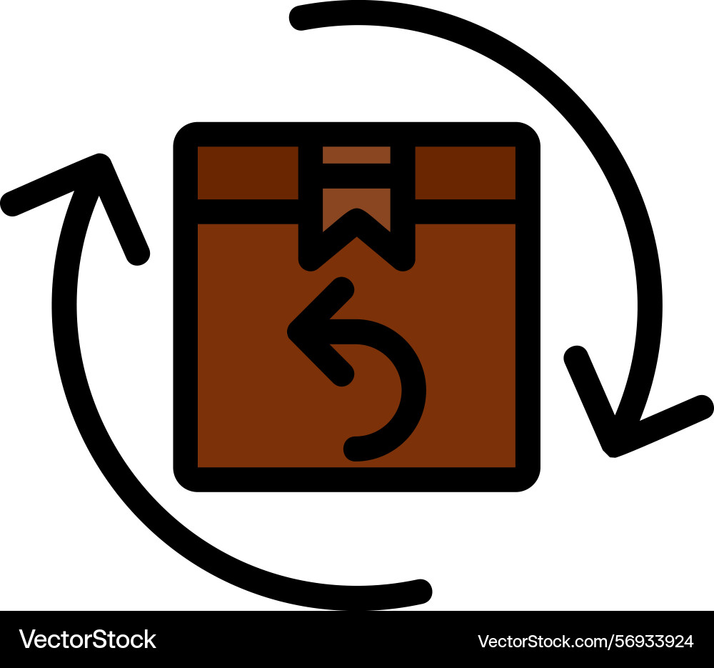 Return line filled style icon design vector image