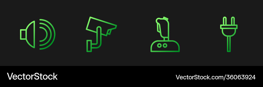 Set line joystick for arcade machine speaker vector image