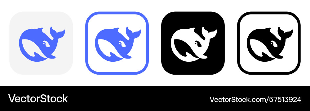 Set of different deepseek artificial intelligence Set of different deepseek artificial intelligence vector image