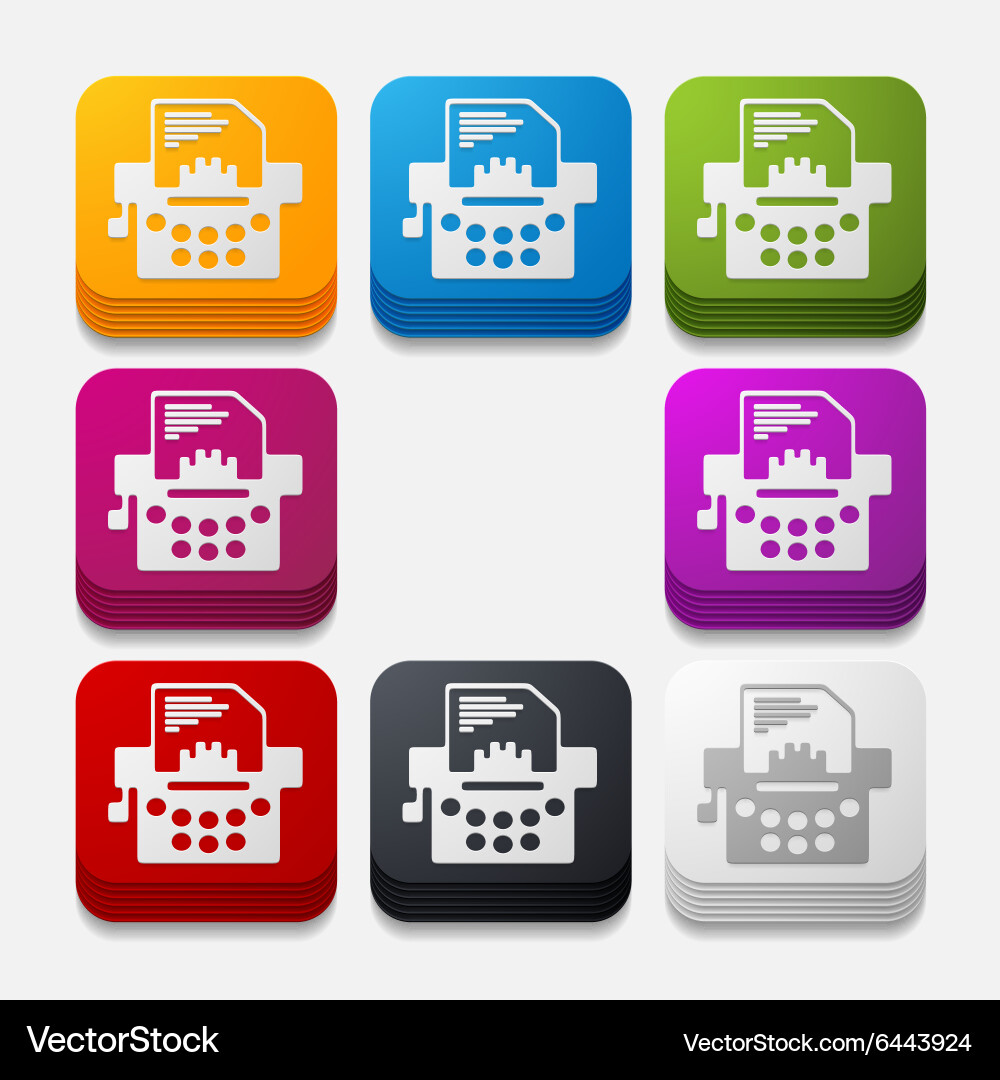 Square button typewriter Vector Image