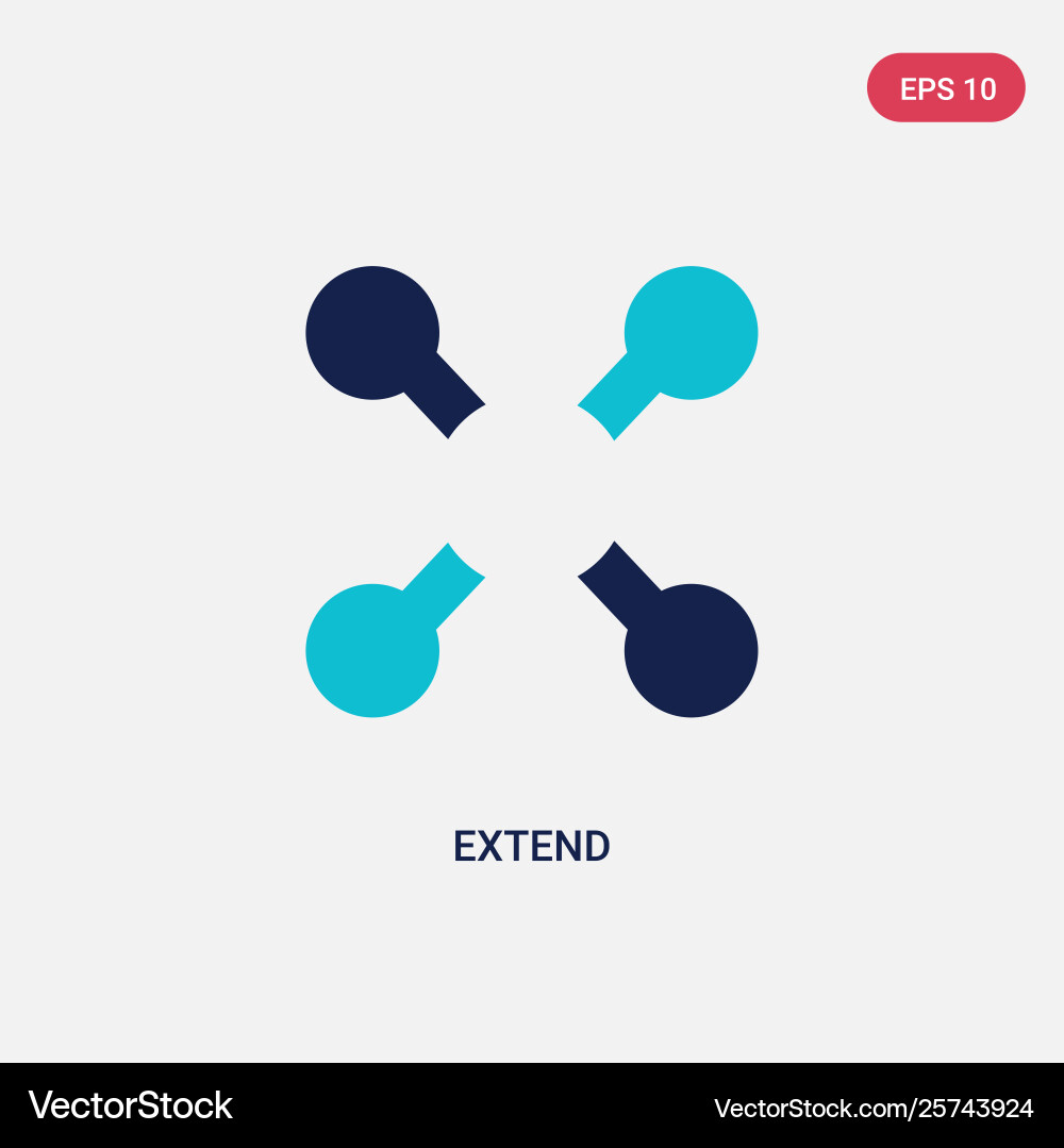 Two color extend icon from geometry concept vector image