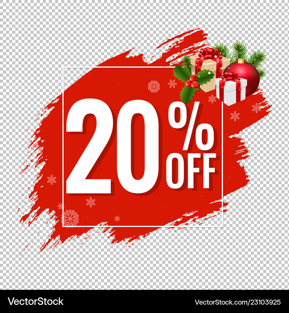 20 sale red blobs banner transparent background vector image