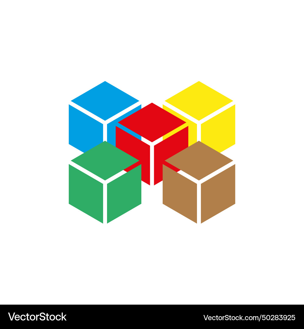 3d cubes colorful geometric abstract structure 3d cubes colorful geometric abstract structure vector image