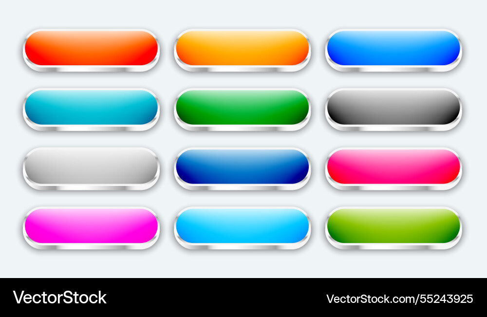 3d style empty uiux app button element sign in set vector image
