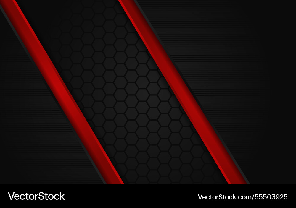 Abstract dark hexagon background with red line Abstract dark hexagon background with red line vector image