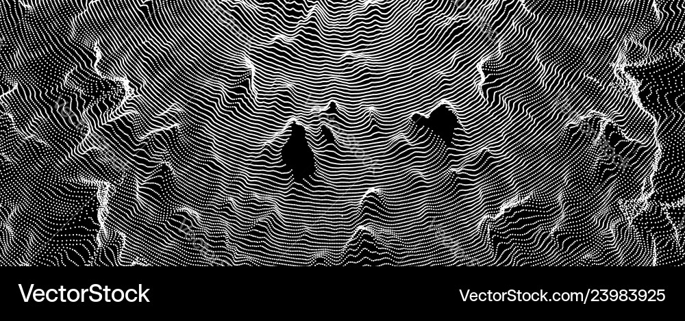 Array with dynamic particles 3d grid surface Array with dynamic particles 3d grid surface vector image
