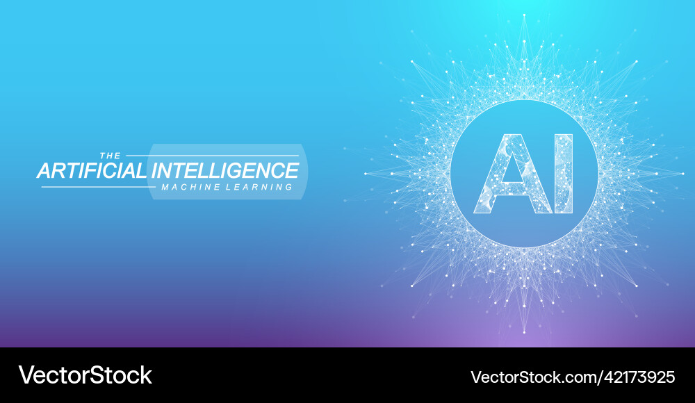 Artificial intelligence logo machine learning Artificial intelligence logo machine learning vector image