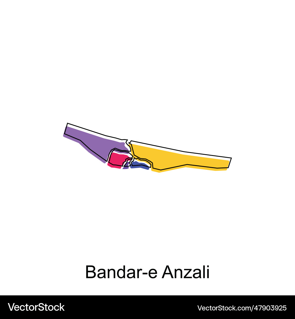 Bandar e anzali city of iran map Bandar e anzali city of iran map vector image