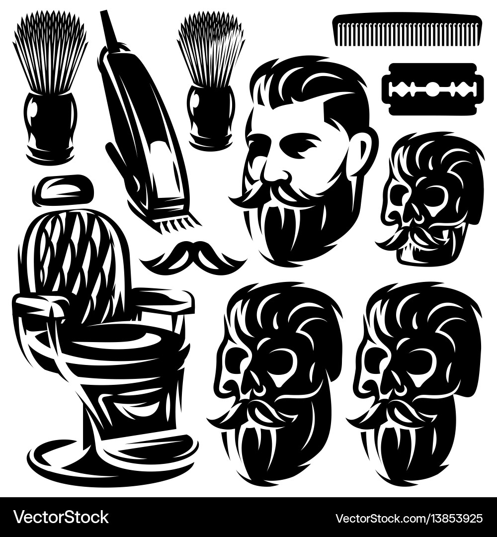 Barber Shop Element Set vector image