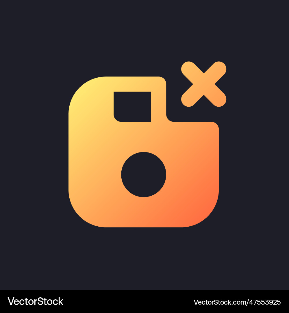 Cancel saving orange solid gradient ui icon Cancel saving orange solid gradient ui icon vector image