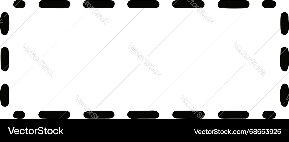 Dashed rectangle border frame element design Vector Image
