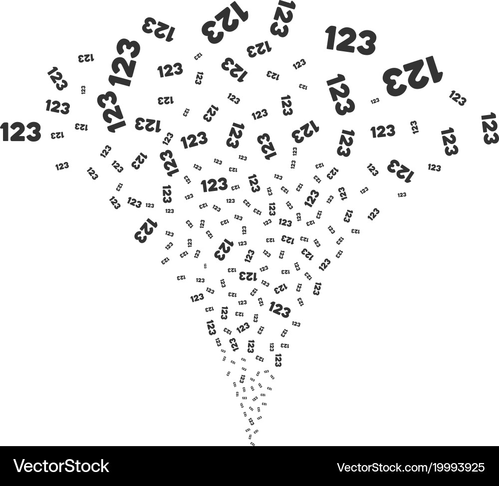 Digits fountain stream vector image