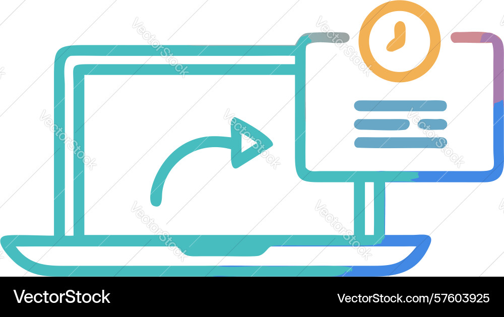 Document workflow icon digital processing vector image
