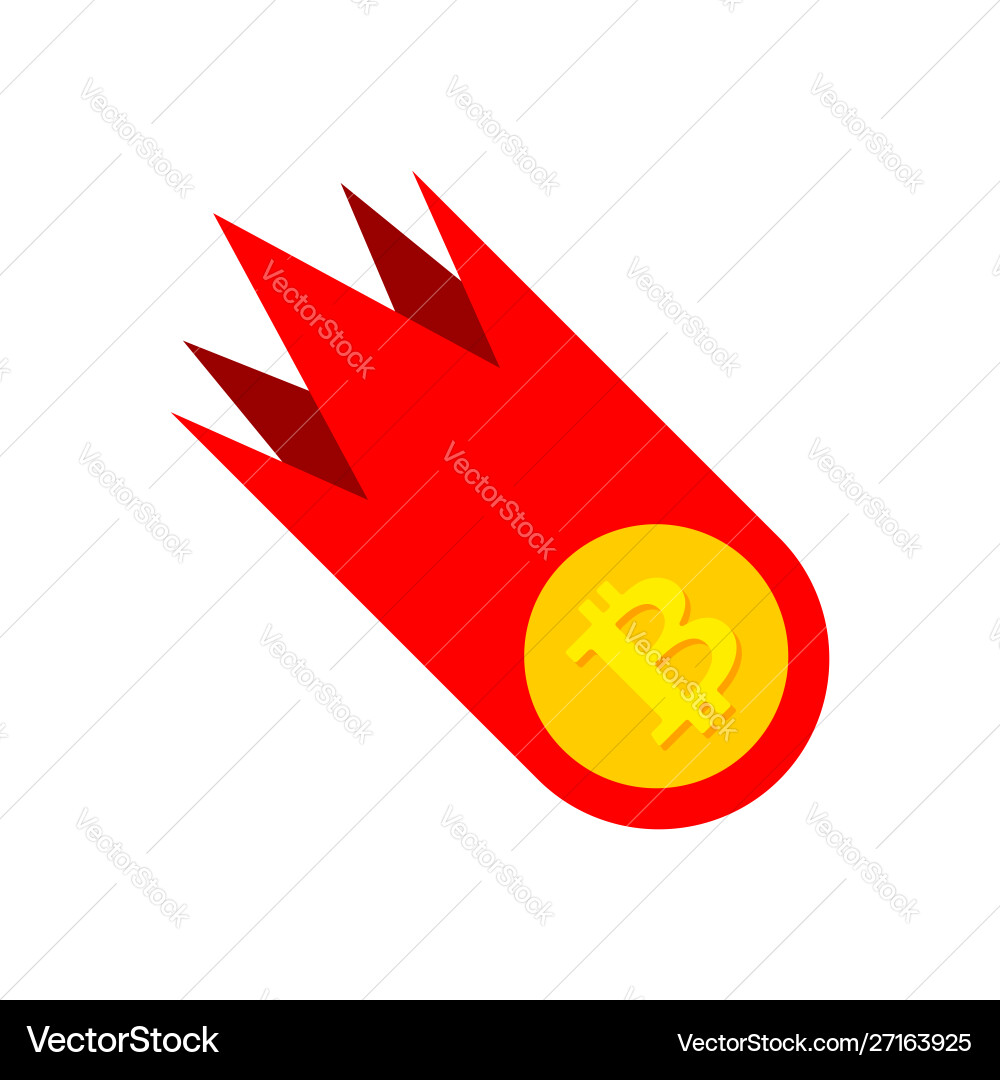 Falling bitcoin price decrease in value crypto Vector Image