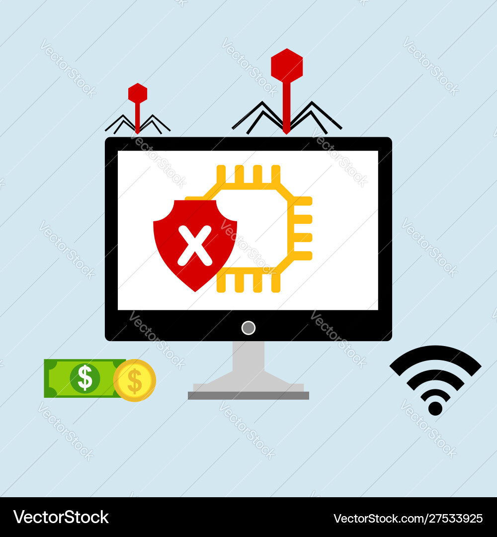 Hacker activity computeralert notification Hacker activity computeralert notification vector image