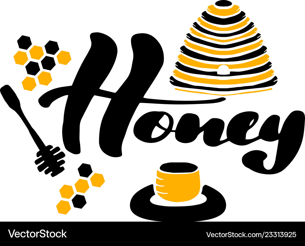 Inspirationsbeschriftung honig logo Inspirationsbeschriftung honig logo vektorbild