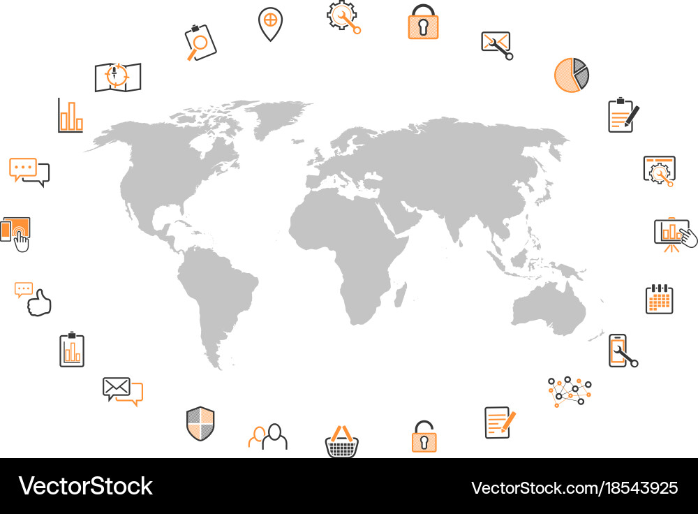 Internet management map vector image