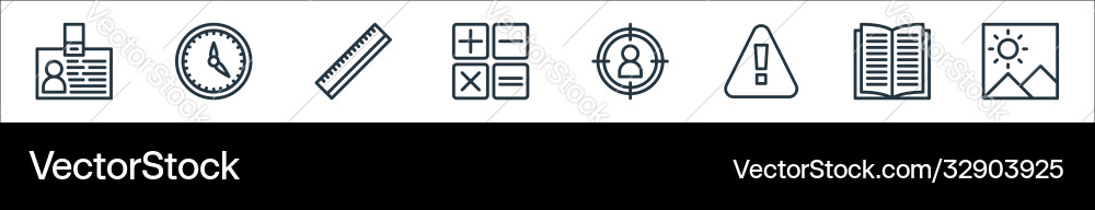 Miscellaneous line icons linear set quality Vector Image