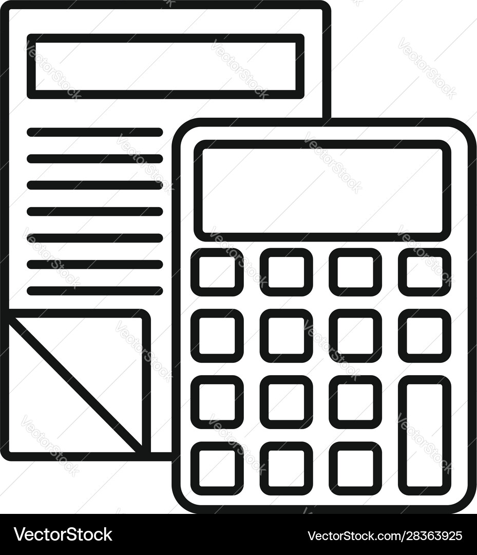 Papers calculator icon outline style Papers calculator icon outline style vector image