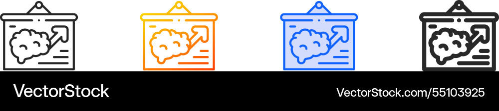 Presentation iconthin linear gradient blue stroke Presentation iconthin linear gradient blue stroke vector image