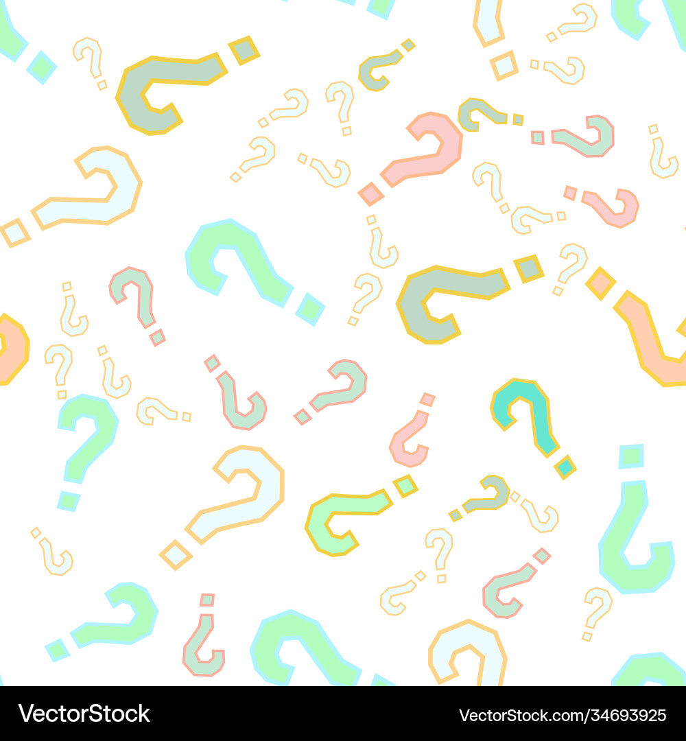 Quiz seamless pattern question marks doubt faq vector image