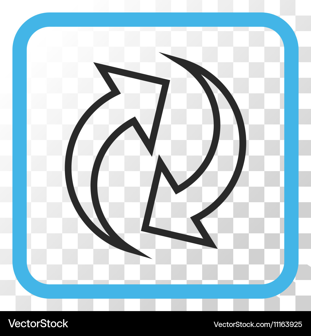 Refresh arrows icon in a frame Vector Image